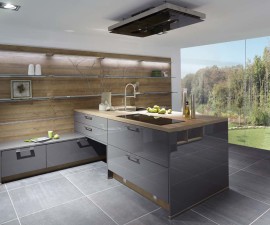 Lacquered Slate Grey High Gloss Kitchen